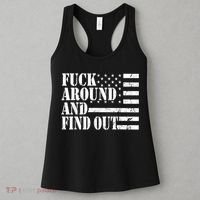 Fuck Around And Find Out American USA Flag Funny Women's Tank Top thumb 3