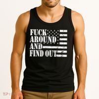 Fuck Around And Find Out American USA Flag Funny Tank Top thumb 3