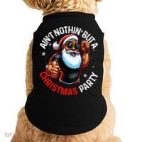 Festive African American Santa Claus PJ Doggie Tank thumb 0