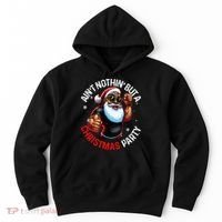 Festive African American Santa Claus PJ Hoodie thumb 0