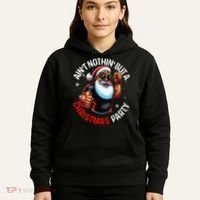 Festive African American Santa Claus PJ Hoodie thumb 5