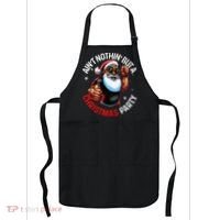 Festive African American Santa Claus PJ Apron thumb 0