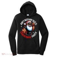 Festive African American Santa Claus PJ Women's Hoodie thumb 0