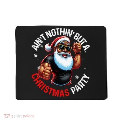 Festive African American Santa Claus PJ Mousepad