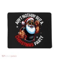 Festive African American Santa Claus PJ Mousepad thumb 0