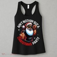 Festive African American Santa Claus PJ Women's Tank Top thumb 3