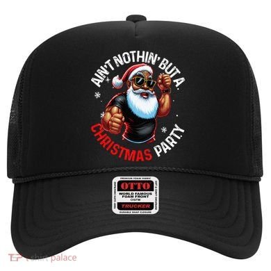 Festive African American Santa Claus PJ Hat