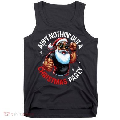 Festive African American Santa Claus PJ Tank Top