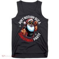 Festive African American Santa Claus PJ Tank Top thumb 0