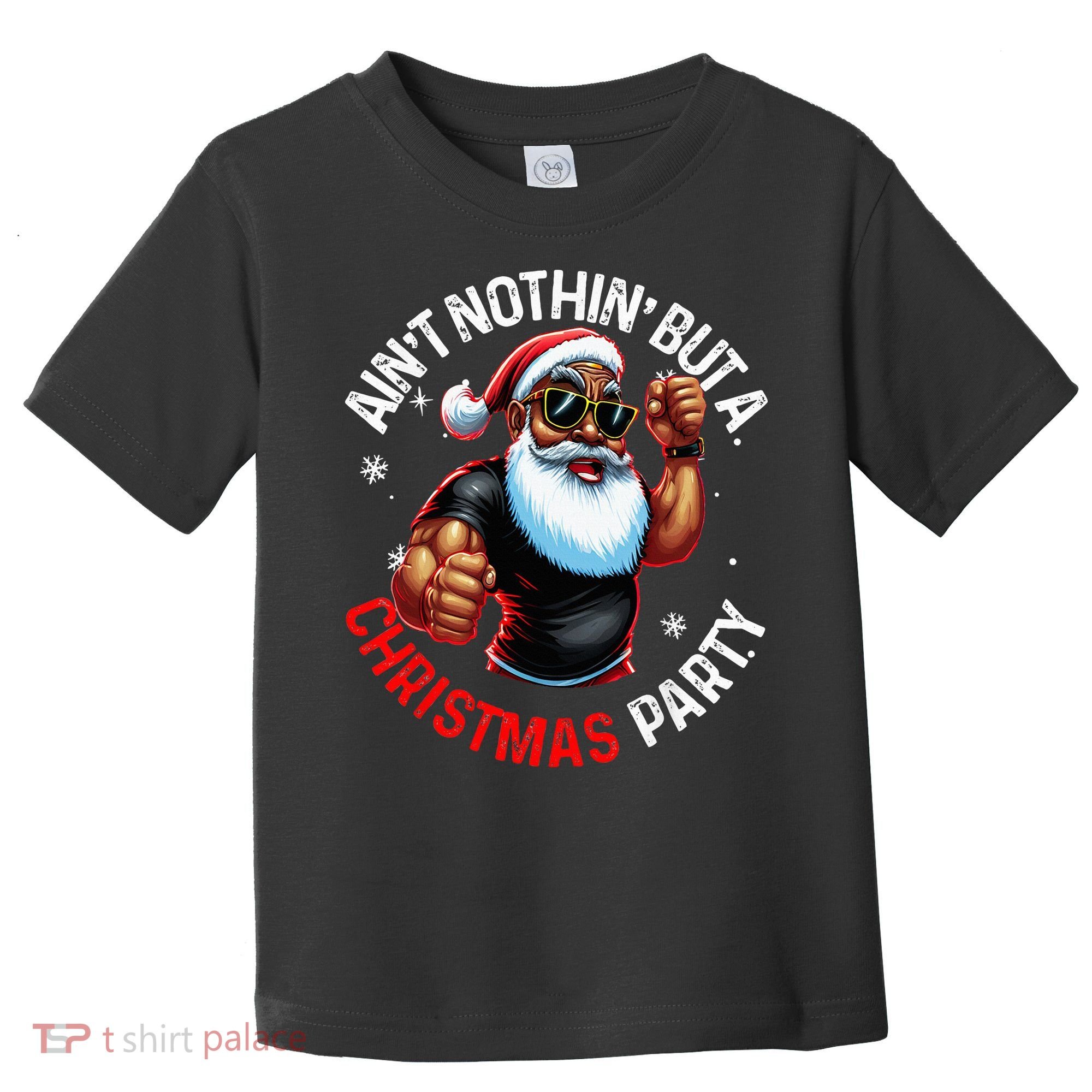 Festive African American Santa Claus PJ Toddler T-Shirt