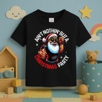 Festive African American Santa Claus PJ Toddler T-Shirt thumb 3
