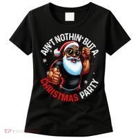 Festive African American Santa Claus PJ Women's T-Shirt thumb 0
