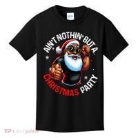 Festive African American Santa Claus PJ Kids T-Shirt thumb 0