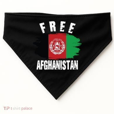 Free Afghanistan AFG Flag USA-Made Doggie Bandana