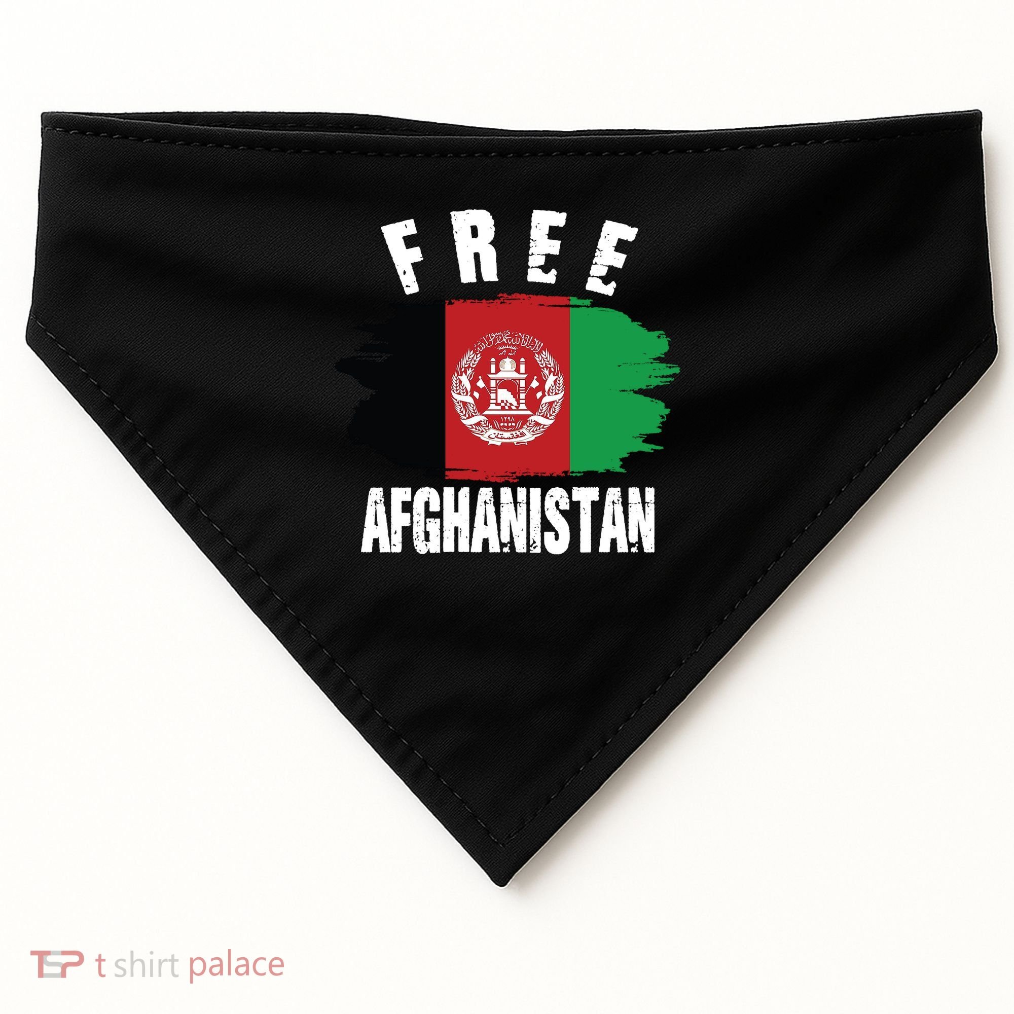 Free Afghanistan AFG Flag USA-Made Doggie Bandana