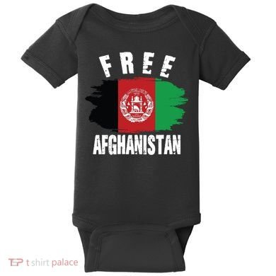 Free Afghanistan AFG Flag Baby Bodysuit