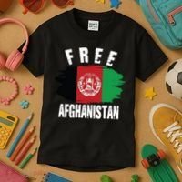 Free Afghanistan AFG Flag Kids T-Shirt thumb 3