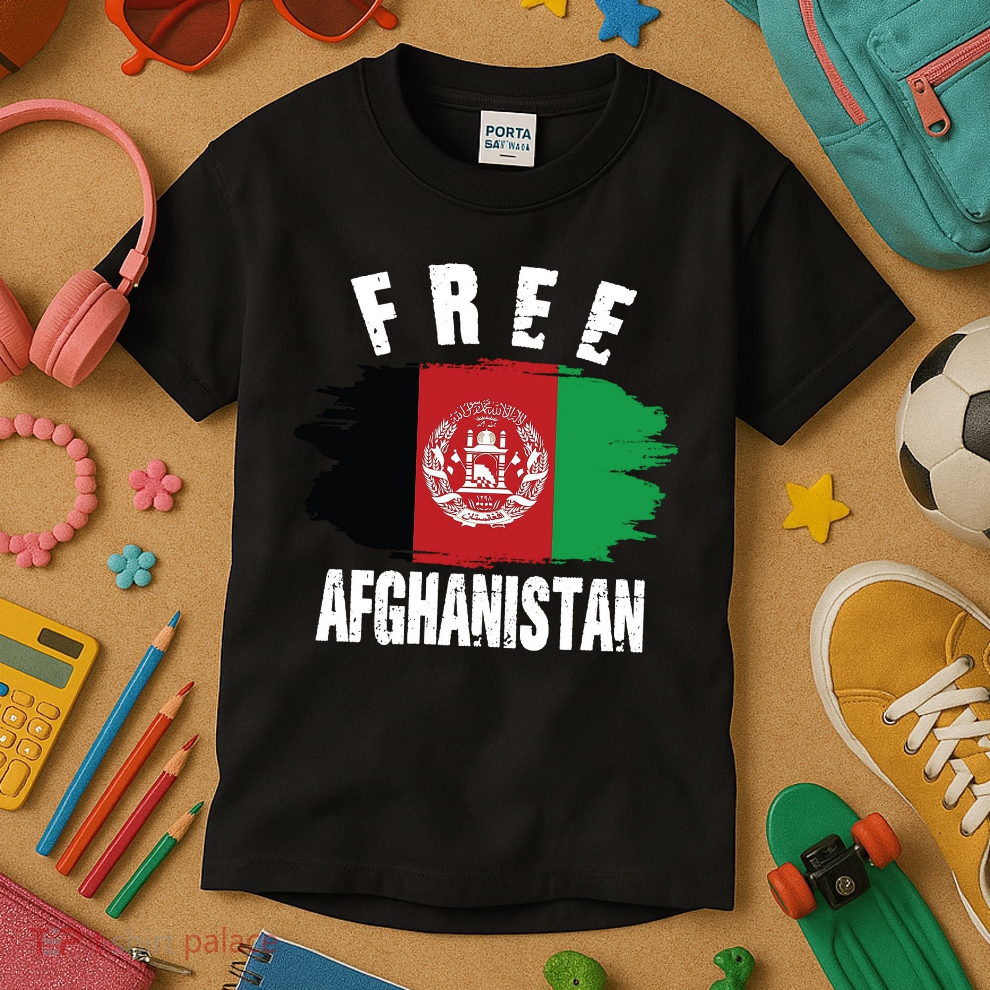 Free Afghanistan AFG Flag Kids T-Shirt