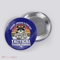 Forage Around And Find Out Tactical Trash Panda Funny Raccoon Meaningful Gift Button thumb 0