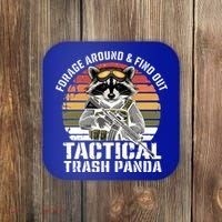 Forage Around And Find Out Tactical Trash Panda Funny Raccoon Meaningful Gift Coaster thumb 0
