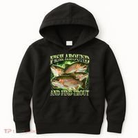 Fish Around And Find Trout Kids Hoodie thumb 0