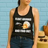 Float Around And Find Out Military Jet Shooting Balloon Women's Tank Top thumb 2