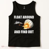 Float Around And Find Out Military Jet Shooting Balloon Tank Top thumb 2