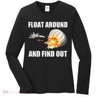 Float Around And Find Out Military Jet Shooting Balloon Women's Long Sleeve Shirt thumb 0
