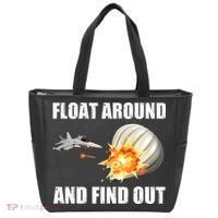 Float Around And Find Out Military Jet Shooting Balloon Tote Bag thumb 0