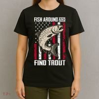 Fish Around And Find Trout Funny Fishing T-Shirt thumb 4