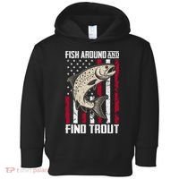 Fish Around And Find Trout Funny Fishing Toddler Hoodie thumb 0