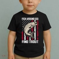 Fish Around And Find Trout Funny Fishing Toddler T-Shirt thumb 2