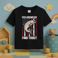 Fish Around And Find Trout Funny Fishing Toddler T-Shirt thumb 3