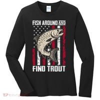 Fish Around And Find Trout Funny Fishing Women's Long Sleeve Shirt thumb 0