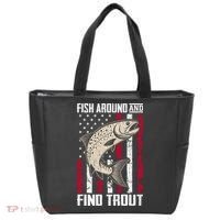Fish Around And Find Trout Funny Fishing Tote Bag thumb 0