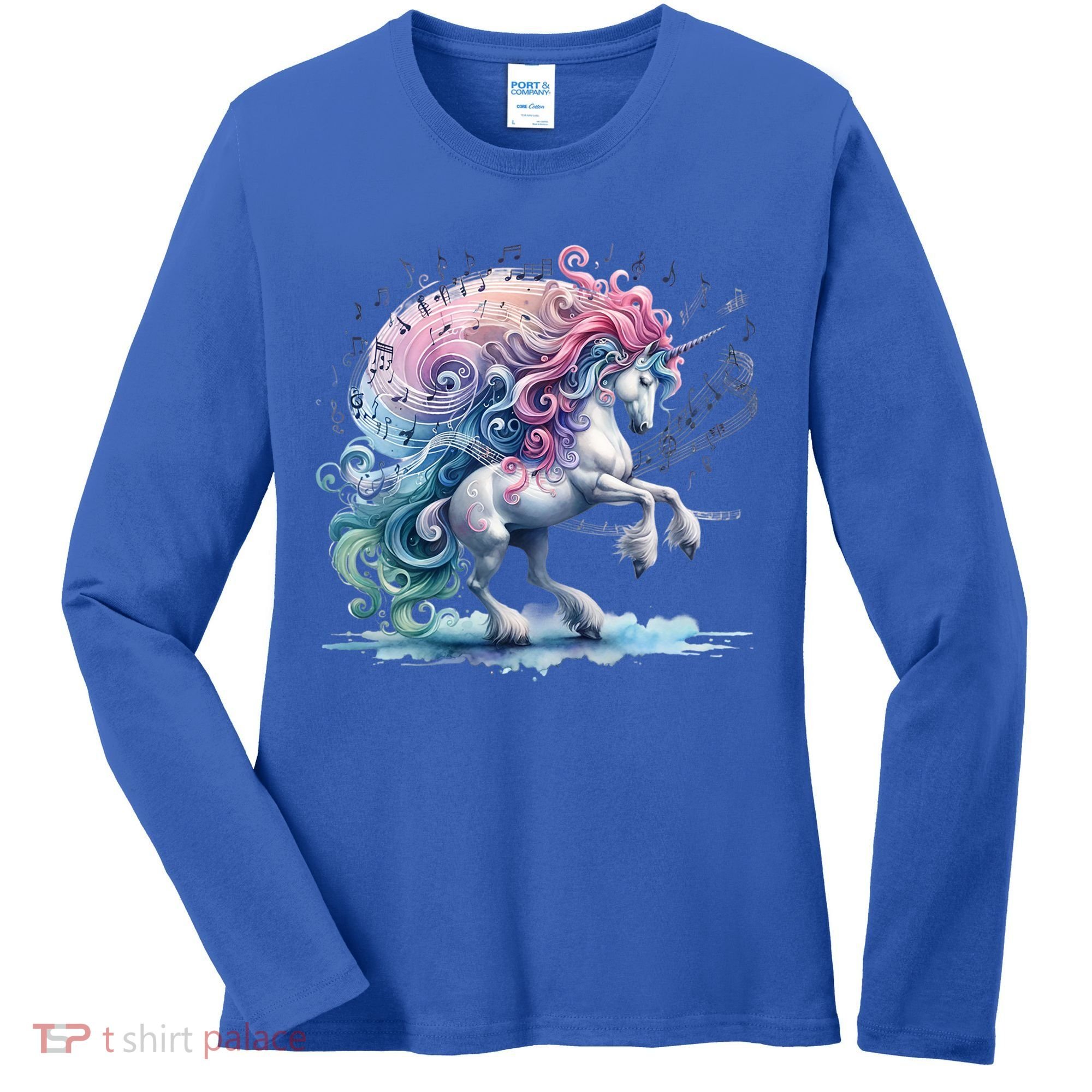 Fantasy Animals Amazing Musical Unicorn Friends Cute Gift Women's Long Sleeve Shirt