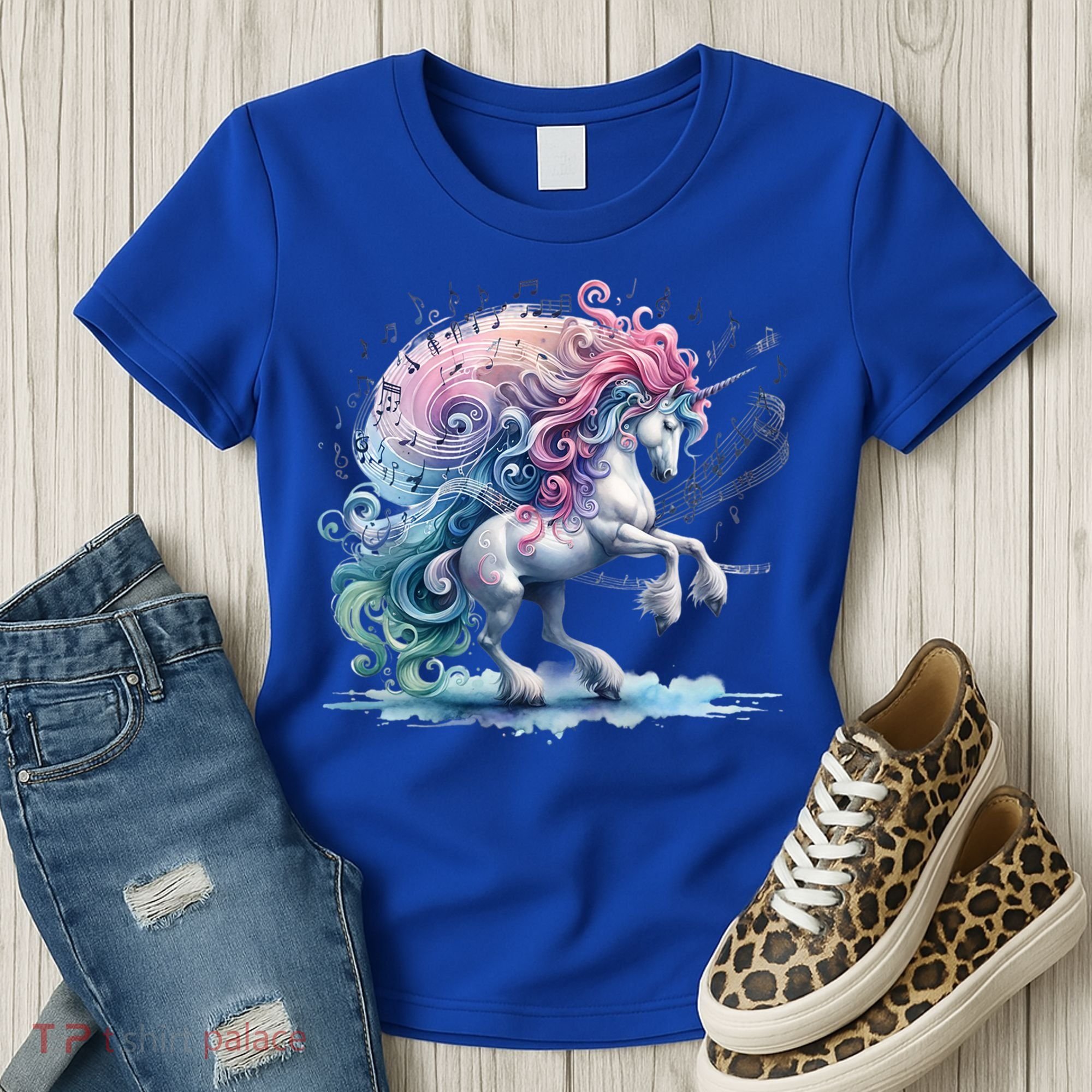 Fantasy Animals Amazing Musical Unicorn Friends Cute Gift Women's T-Shirt