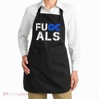 Fuck ALS Awareness Month Blue Ribbon Support Squad Fighter Apron thumb 2