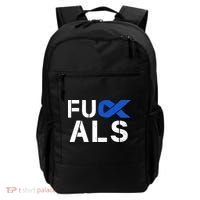 Fuck ALS Awareness Month Blue Ribbon Support Squad Fighter Backpack thumb 0