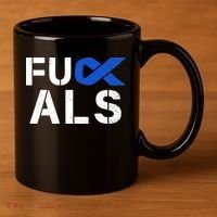 Fuck ALS Awareness Month Blue Ribbon Support Squad Fighter 11oz C Handle Ceramic Mug thumb 3