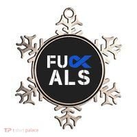 Fuck ALS Awareness Month Blue Ribbon Support Squad Fighter Ornament thumb 0