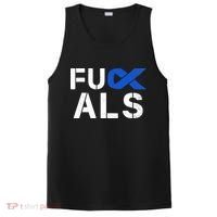 Fuck ALS Awareness Month Blue Ribbon Support Squad Fighter PosiCharge Competitor Tank thumb 0