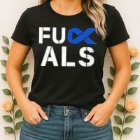 Fuck ALS Awareness Month Blue Ribbon Support Squad Fighter Women's T-Shirt thumb 2