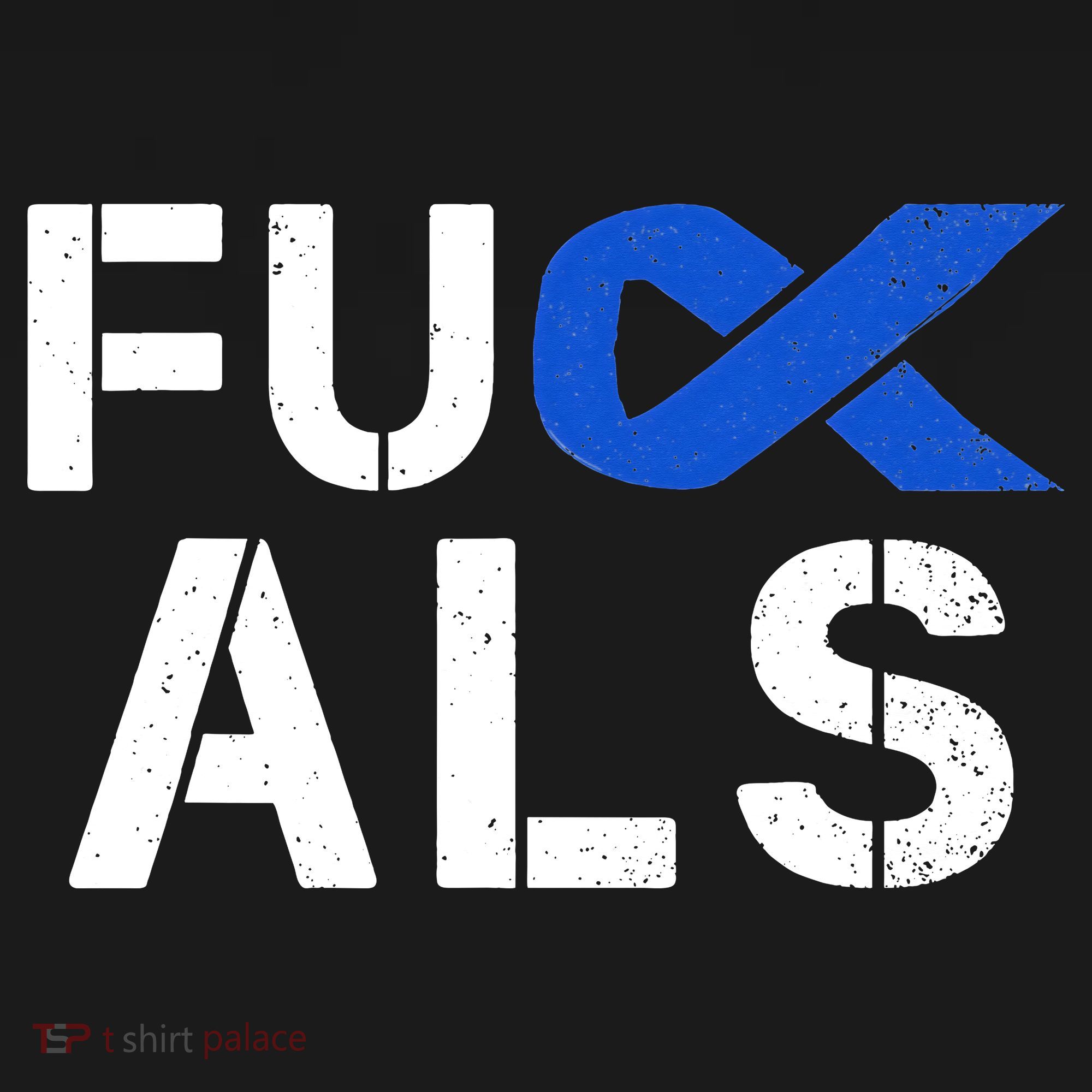 Fuck ALS Awareness Month Blue Ribbon Support Squad Fighter Women's V-Neck T-Shirt
