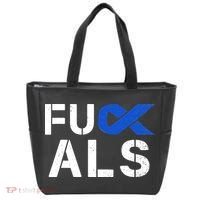 Fuck ALS Awareness Month Blue Ribbon Support Squad Fighter Tote Bag thumb 0