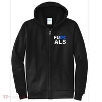 Fuck ALS Awareness Month Blue Ribbon Support Squad Fighter Full Zip Hoodie thumb 0