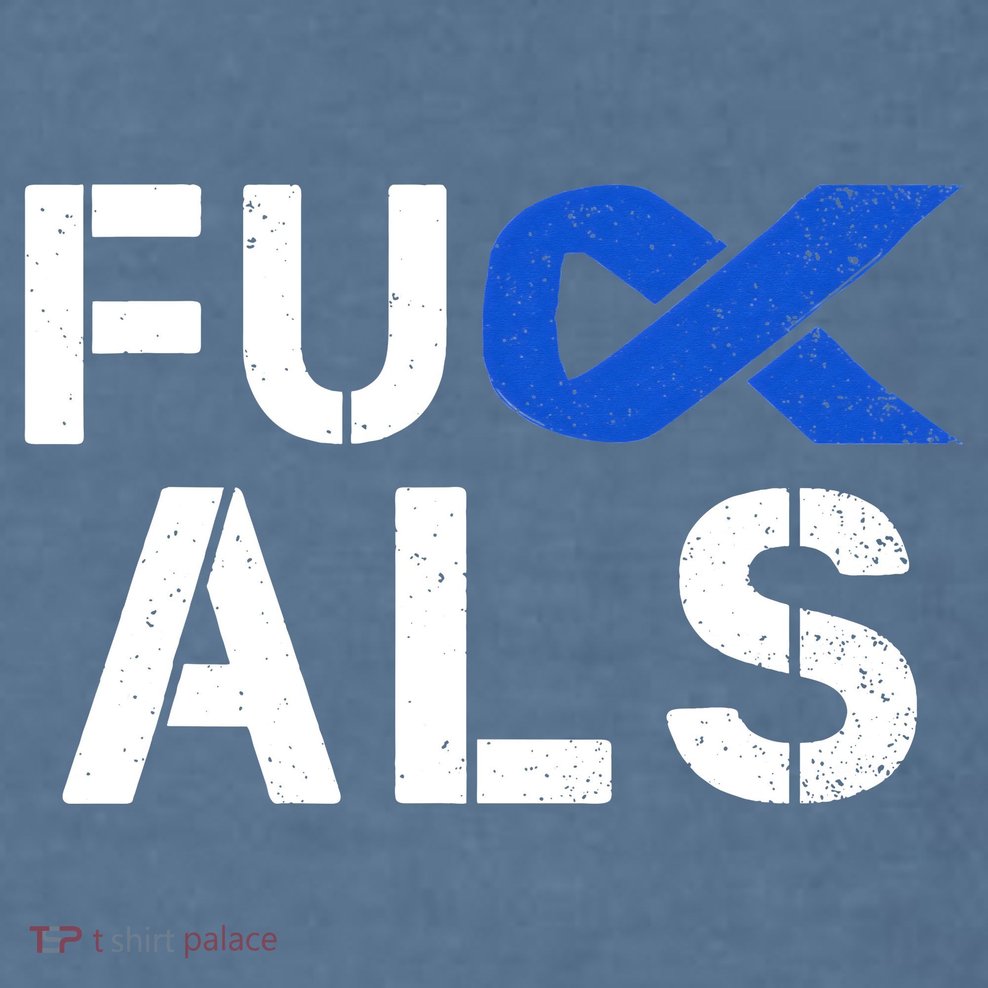 Fuck ALS Awareness Month Blue Ribbon Support Squad Fighter Garment-Dyed Sweatshirt