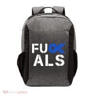 Fuck ALS Awareness Month Blue Ribbon Support Squad Fighter Vector Backpack thumb 0