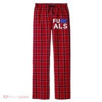 Fuck ALS Awareness Month Blue Ribbon Support Squad Fighter Men's Flannel Plaid Pajama Pants thumb 0
