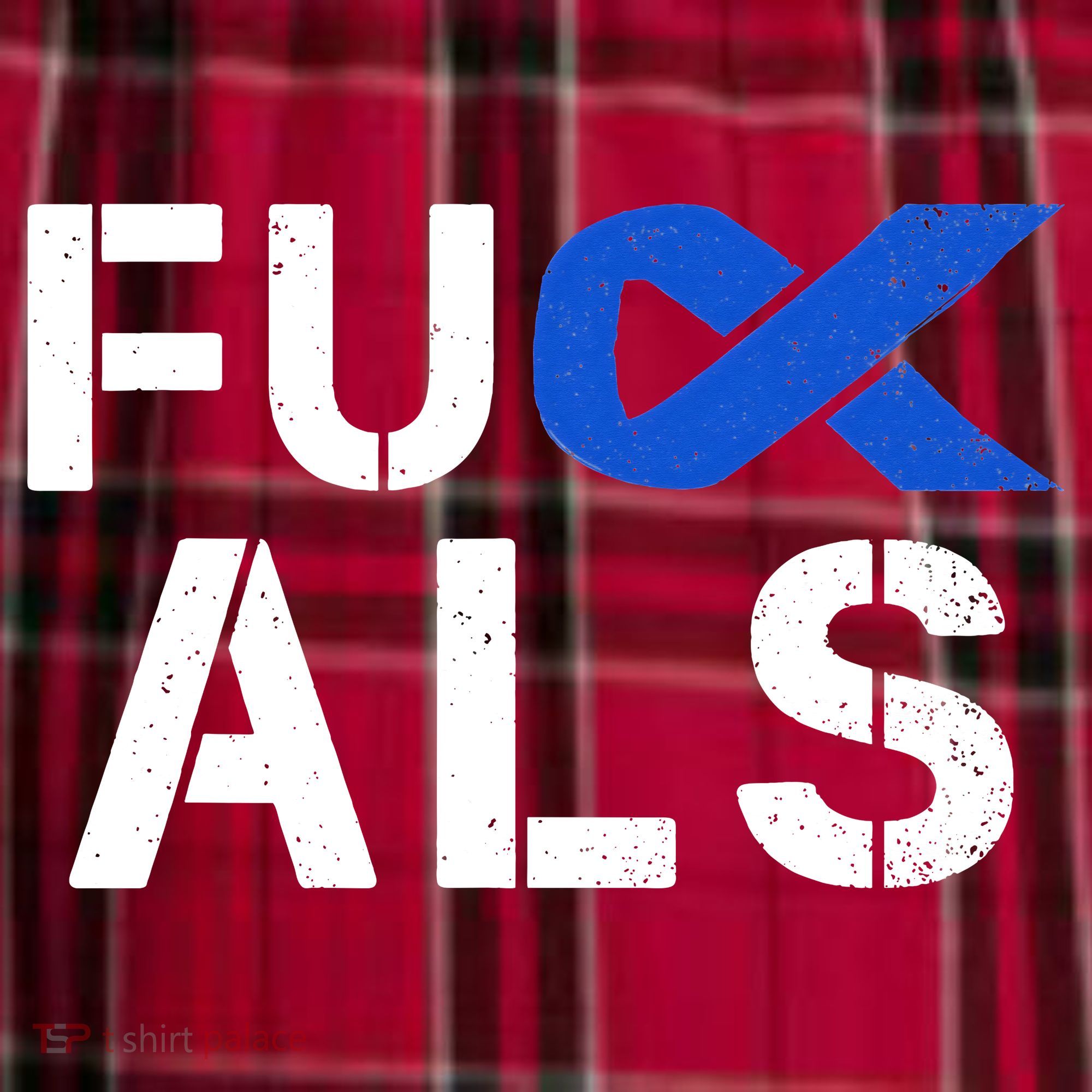 Fuck ALS Awareness Month Blue Ribbon Support Squad Fighter Men's Flannel Plaid Pajama Pants